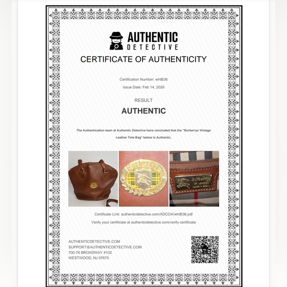 Burberry's Vintage Brown Leather Shoulder Bag Gold Crest Medallion Authentic COA - Picture 12 of 12